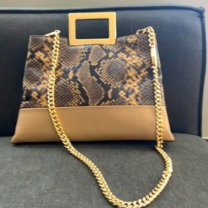 Michael Kors snakeskin shoulder bag w/ gold chain